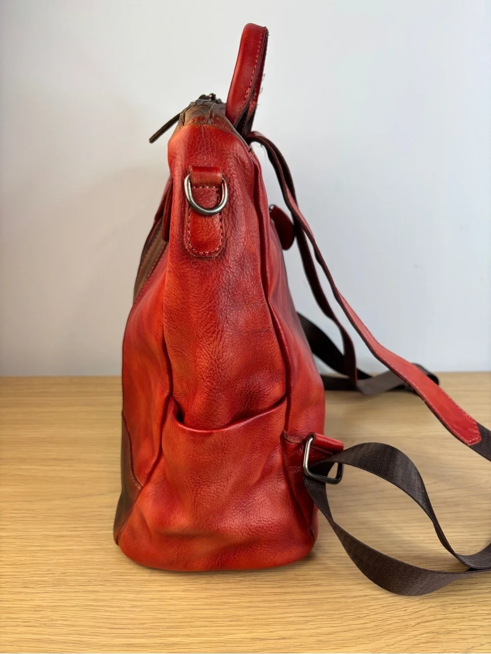Yukon Full Grain Rich Red Rustic Brown Backpack LIKE NEW!!‎